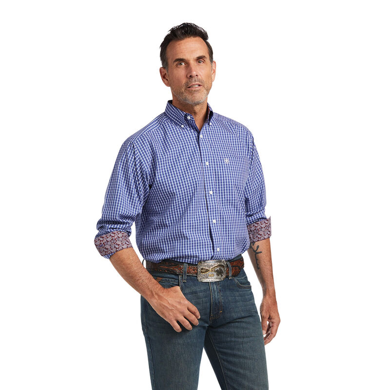 Ariat Hemden Herren - Wrinkle Free Cairo Classic Fit Blau ( RZPTK-7546 )